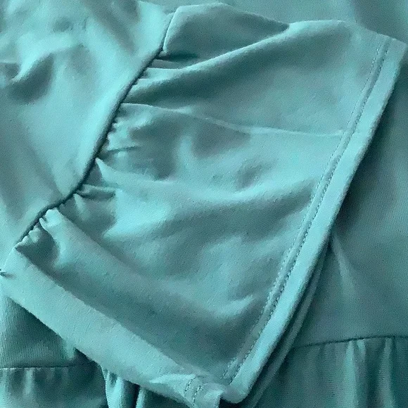 Zenana tired dress with ruffle sleeves. Size XL Dusty Teal - Picture 4 of 4